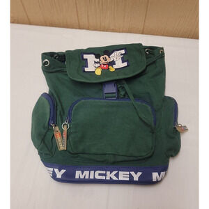 Mickey Mouse Backpack Drawstring Multi-Pockets 12x11x5" SEE DESCRIPTION